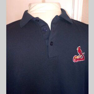 St Louis Cardinals Dark Blue Polo / Golf shirt with embroidered Logo (Men's XXL)